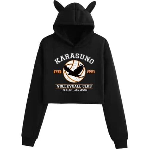 Anime Haikyuu Hoodies Women Funny Harajuku Streetwear Harajuku Karasuno Fly High Graphic Sweatshirts Unisex Tops