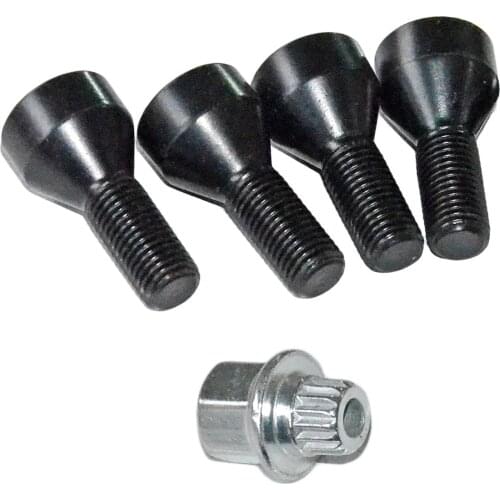 AP03 Wheel Lock Set Black Lug Bolts For BMW E46 E87 E90 E60 M12 x 1.5 36136786419,36131180882,36136764057