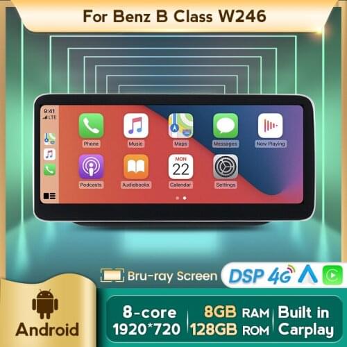 Blu ray screen 8GB 128GB ROM 1920*720 Android Car Radio DVD Videos Readers For Mercedes Benz B-Class W246 B200 B180 B220 B260