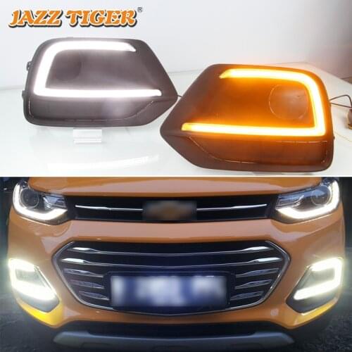 12V Daytime running lights For Chevrolet Trax 2017 2018 flexible Drl with turn signals LED For cars auto Fog lights headlights