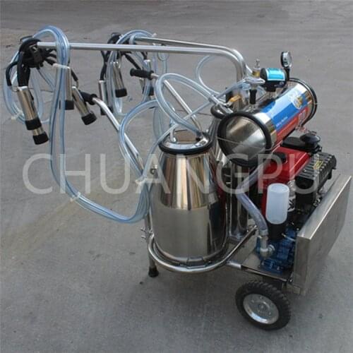 Double Bucket Diesel Engine Portable Milking Machine for Cow/Cattle/Goat/Buffalo/Sheep/Camel