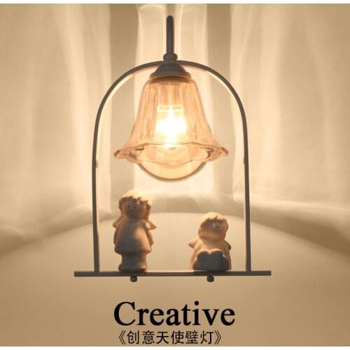 Europe vogue hotel guest room wall lamp of the head of a bed The violin angels wall lamp contracted decorate wall lamp