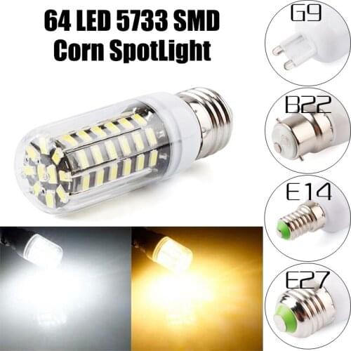 G9 E14 E27B22 64LED 5733 SMD Cover Corn Light Lamp Bulb SportLight 220V 110V 5pcs/lot Free Shipping