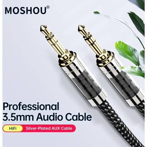 MOSHOU HiFi Aux Cable Jack 3.5mm Audio Male to Male Cable 3.5 mm Jack Audio Cable for Car Speaker Headphone Wire Line AUX Cord