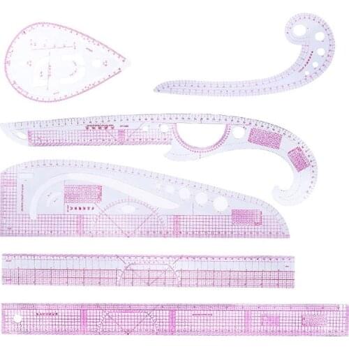 KAOBUY 6pcs Sewing French Curve Ruler Kit Sewing Drawing Ruler Dressmaking Tailor Ruler Sewing Tools