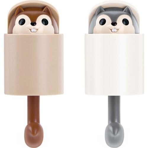 Adhesive Invisible Squirrel Hook Decor Wall Door Organization Mountable Wall Hook Hangers for Coat Hat Umbrella Key