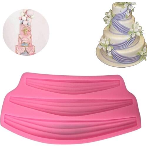 Swag Lace Silicone Mold Cake Decoration Tools Fondant Cake Mold 3D Mold Ribbon Curtain Embossed Mold Chocolate Mold Cake Tools