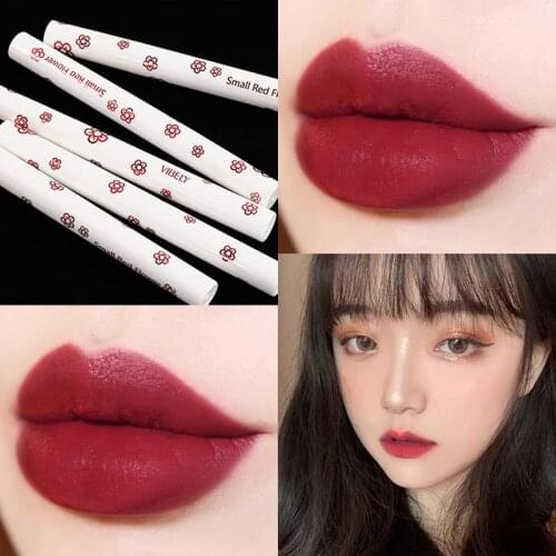 Little Red Flower Matte Velvet Lip Glaze Easy To Wear Non-stick Cup Lip Gloss Lasting Color Smooth Skin-Friendly Texture TSLM1