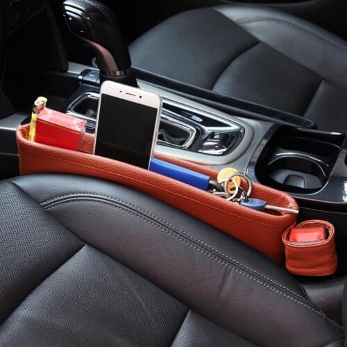 Multifunction automobile Seat Gap Storage Box Portable CE Leather Auto Seat Slit Organizer Cup Holder Card Slot Stowing Tidying