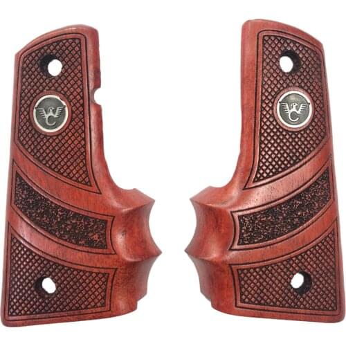 Colt 1911 Compatible Finger Snap Orthopedic Special Series Phoenix Metal Laser Cut Red Wooden Grip Mod4