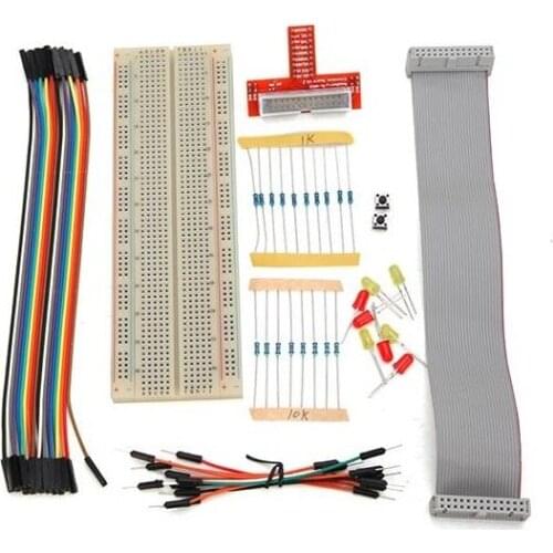 Rasberry Pi Starter Kit 40pin GPIO Cable 40pin T GPIO Extension Board Breadboard Jupont Cable Button Resistance DIY