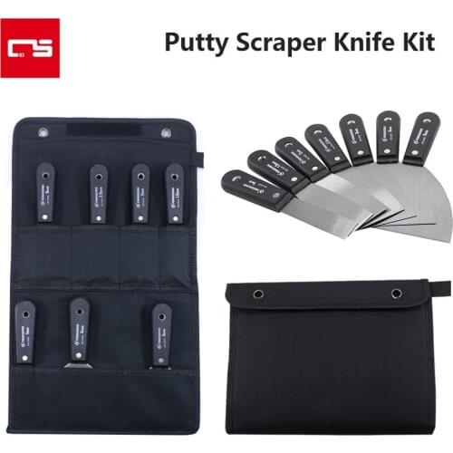 Putty Knife Spackle Knife Kit Steel Putty Scraper Tools for Paint Drywall Finishing Plaster Scraping Decal Wallpaper Cleaning