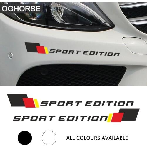 2Pcs Front Bumper Sticker Decal For Mercedes Benz A C E CLA GLA GLC Class A45 W204 W205 W212 W213 C63 W176 GLA45 W117 X117 AMG