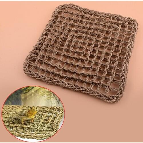 New Square Reptile Lizard Lounger Bearded Dragon Seaweed Hammock Swing Hanging Net For Anole Gecko Iguana Hermit Crab