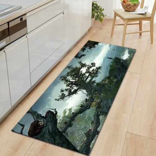 Landscape Series Entrance Doormat Home Washable Kitchen Mat Soft Flannel Living Room Balcony Carpet 3D Bathroom Rug Rectangle