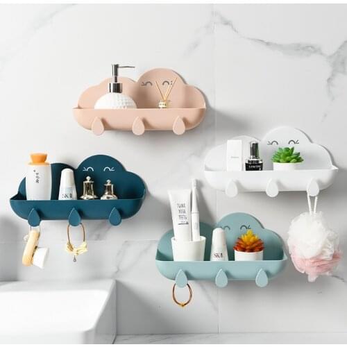 Bathroom Storage Rack Perforation-free Cloud Bathroom Shower Shelves Toilet Wall-mounted Multifunctional Non-marking Paste