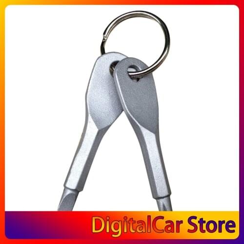 OUTAD Portable Stainless Steel Screwdriver Flathead with Key Ring Screwdriver Keychain Pocket Size Multifunction Outdoor Tool