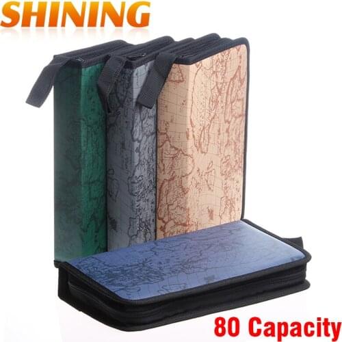 High Quality New Portable 80 Capacity World Map Pattern CD DVD Media Storage Holder Cases Bags Storage Wallet VCD Organizer