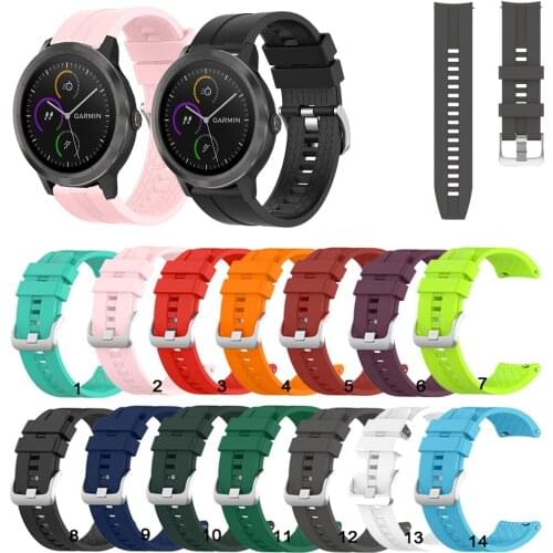 20mm Silicone Watch Band Strap For Garmin Vivoactive 3 Music for Venu Sq Forerunner 645 645M 245 245M Replacement band strap