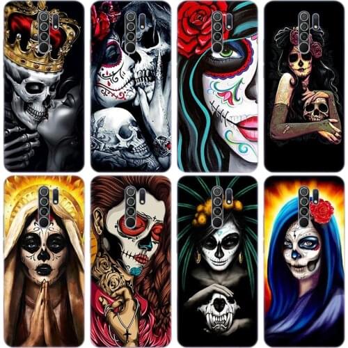 Skull and catrinas Silicone Phone Case for Xiaomi Redmi Note 10 9 Pro Max 10S 9S 8T 8 8A 9 9A 9C 9T K40 Pro 5G Soft Cover