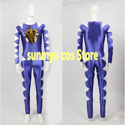 Super Sentai Bakuryuu Sentai Abaranger Ranger Blue Cosplay Costume,Custom Size Halloween