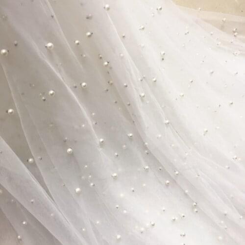 Light blue Off white Black Pink tulle mesh lace fabric beading lace net tulle lace with pearls 150cm and 300cm width