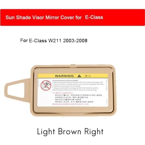 Light Brown Car Sun Visor Shade Makeup Cosmetic Mirror Cover for Mercedes Benz E Class W211 03-08