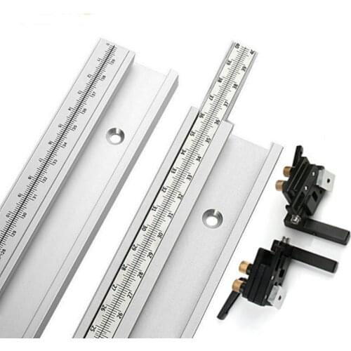 45 Chute T Track with Scale Alloy T-tracks Slot Miter Track 300-800mm Woodworking Saw Table Workbench DIY Tools 4.8