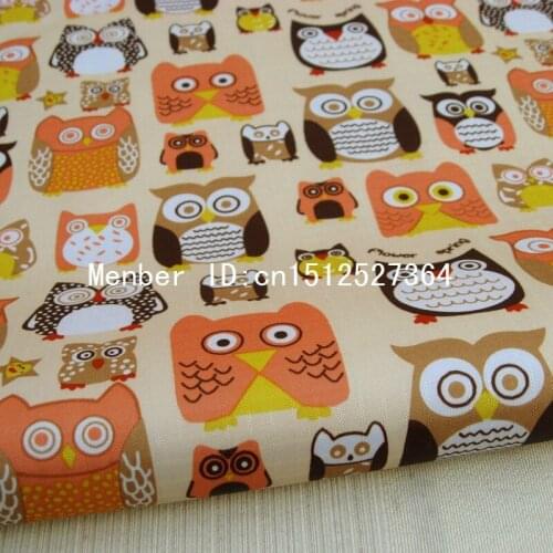 140cmx50cm PVC coated waterproof fabric - Owls on Yellow (WF277)