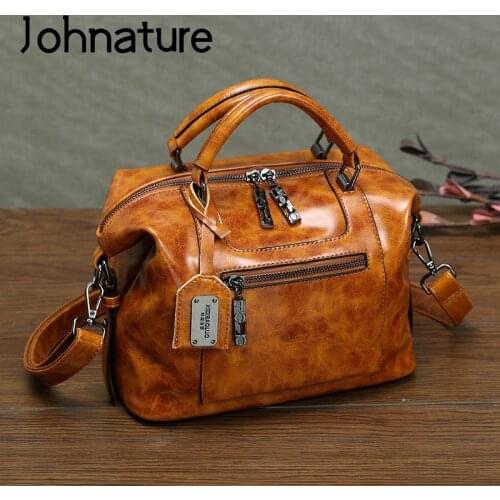 Johnature 2021 New Women Bag Fashion Handbag Versatile Large Capacity High Quality Pu Leather Casual Shoulder & Crossbody Bags
