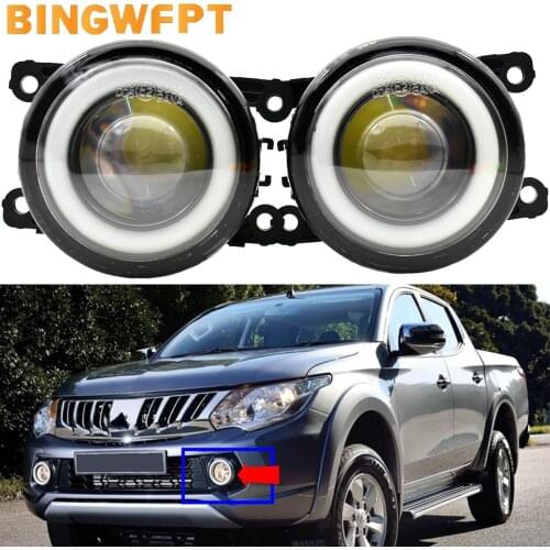 1 Pair Car Accessories H11 LED Fog Light with Angel Eye For Fiat Fullback 2017