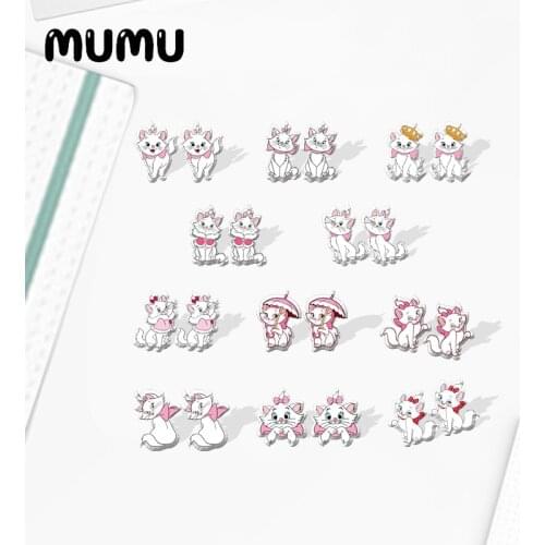 2021 New Cute Cat Marie Stud Earring Lovely Cats Epoxy Jewelry Resin Acrylic Earrings Handmade Gifts Girl