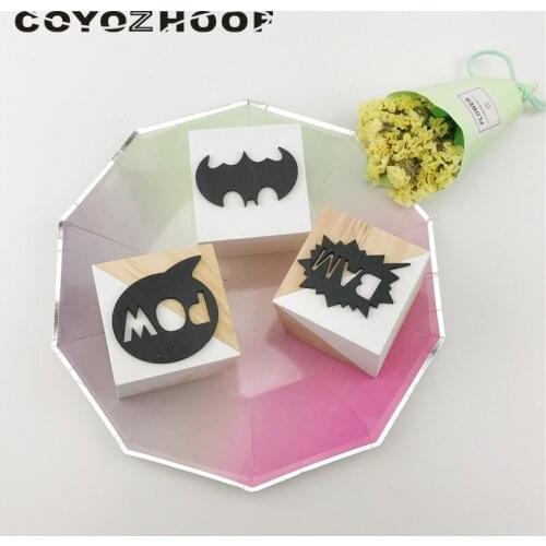 3Pcs/Set Nordic Wooden Square Decor Kids Room Figurines & Miniatures Natural Wedding Decorations Baby Toys Christmas Gifts