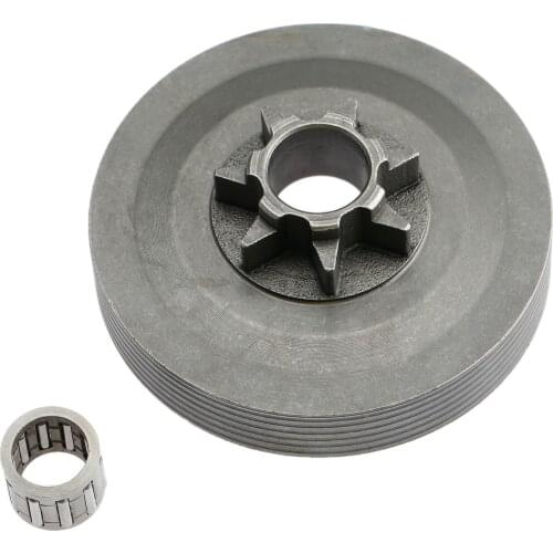 Steel Tool Parts 4500 5200 5800 Chainsaw Sprocket Rim Clutch Drum One Body w/Needle Bearing Set for 45CC 52CC 58CC Chainsaw Part