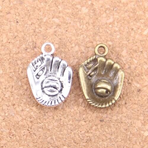 48pcs Charms baseball glove 20x14mm Antique Pendants,Vintage Tibetan Silver Jewelry,DIY for bracelet necklace