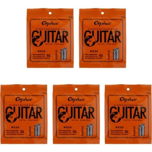 5 Sets Nylon Classical Guitar Strings E-B-G-D-A-E for 6 String Guitar Replacement