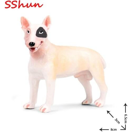 8*3*6.5cm Children Simulation Solid Animal World Dog Model Bull Terrier Boy Gift Dog Plastic Toy Decoration