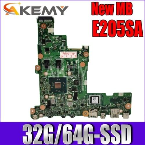 Akemy New E205SA Mainboard For Asus E205S TP200S TP200SA laptop motherboard N3050 N3060 N3700 N3710 CPU 32G/64G-SSD