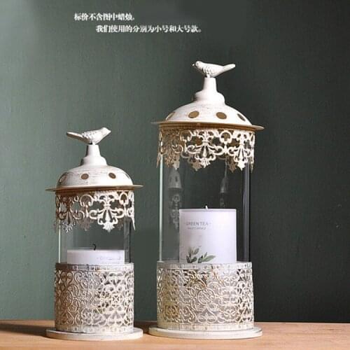 US French countryside craft ornaments set Iron Candlestick hollow carved Versailles - Castle wholesale Lace