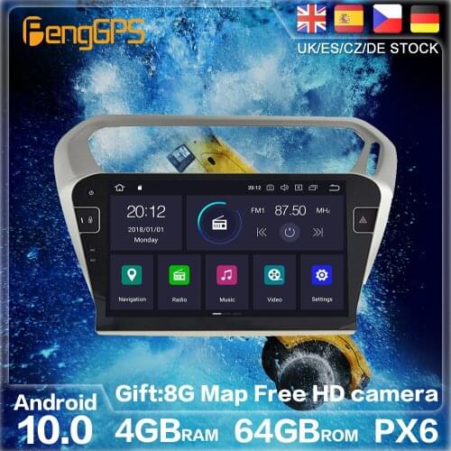 Android 10 PX6 For Peugeot 301 2014-2017 Elysee GPS Navigation Auto Radio Stereo Car DVD Multimedia Auto Player HeadUnit No 2DIN