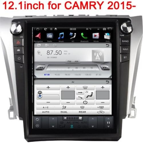 12.1inch vertical screen tesla style android 7.12 car radio gps player for toyota camry 2015-with gps navigation head unit