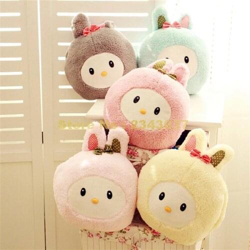Bow Bowtie Rice Onigiri Bunny Rabbit Animal Doll Warm Hand Plush Stuffed Toy
