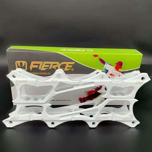 White FIERCE F1 MST Rockered / Flat Type Inline Skates Frame 219mm 231mm 243mm Banana Rocking Base 6019 Aluminium Alloy CNC