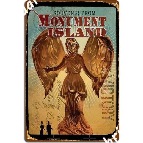 Bioshocker Souvenir From Monument Island Metal Sign Plaques Vintage Living Room Wall Cave Tin Sign Posters