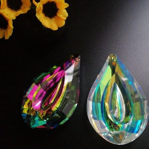 Camal 1PCS 76MM AB Colorful/Rainbow Crystal Suncatcher Chandelier Lamp Prisms Hanging Pendant Home Party Lighting Decoration DIY