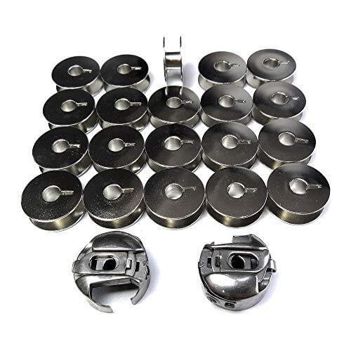 2 Bobbin Case 9076 12mm + 20 Bobbins for Pfaff 130 230 800 1211 1222