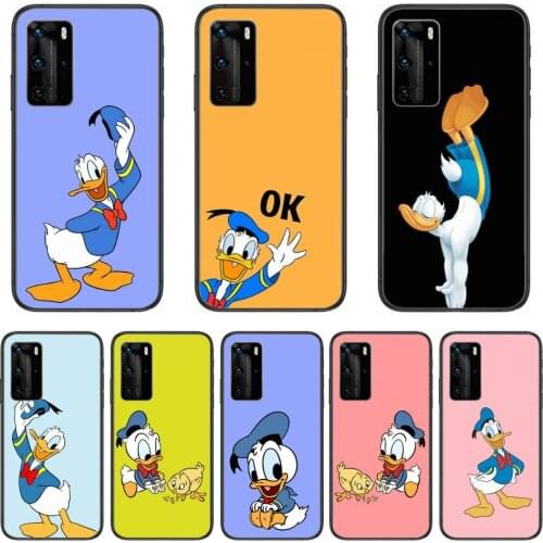 Phone Case Disney Duck Donald Phone Case For Huawei P 40 30 20 10 9 8 Lite E Pro Plus Black Etui Coque Painting Hoesjes comic f