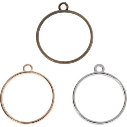 CPDD 10Pcs Round Pendant Press Flower DIY UV Resin Blank Frame Bezel Jewelry Making