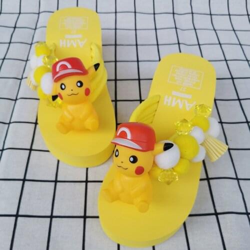 Cheap Womens Sandals And Flip Flops Handmade High Heel Beach Slippers Yellow Rhinestones Shoes