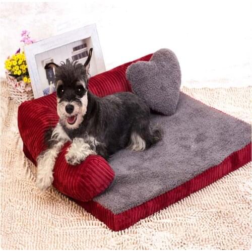 Sofa Backrest Dog Beds For Large Dogs With Pillow Dog House Waterproof Chihuahua Small Medium Dogs Washable Bull Terrier Pet Bed